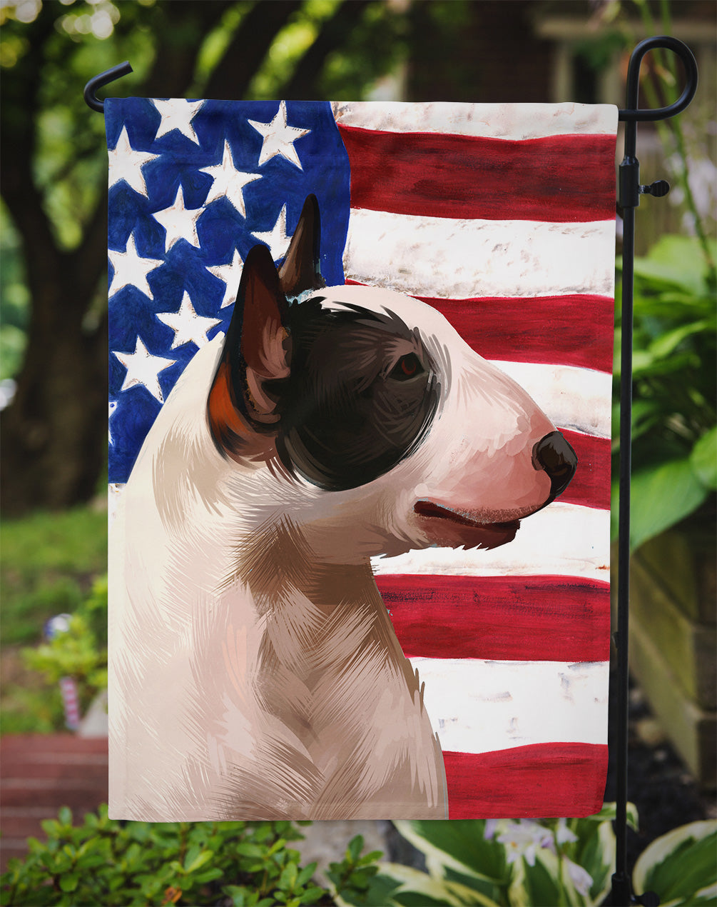 Bull Terrier Miniature American Flag Flag Garden Size CK6466GF