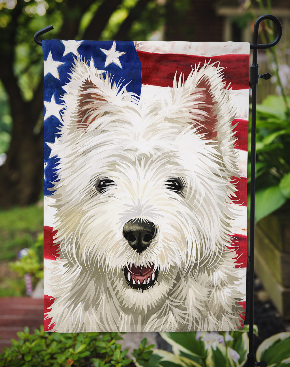 Cairn Terrier Dog American Flag Flag Garden Size CK6471GF  the-store.com.
