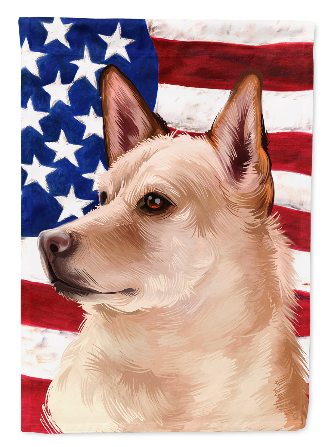 Canaan Dog American Flag Flag Canvas House Size CK6472CHF  the-store.com.