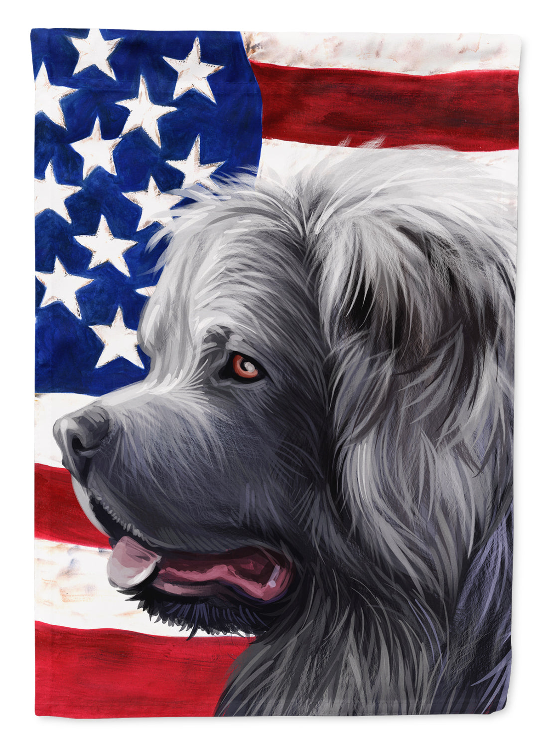 Caucasian Shepherd Dog American Flag Flag Canvas House Size CK6481CHF