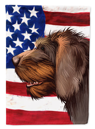 Caroline's Treasures Cesky Fousek Dog American Flag Garden Flag - Outdoor Decorative Yard Flag CK6484GF