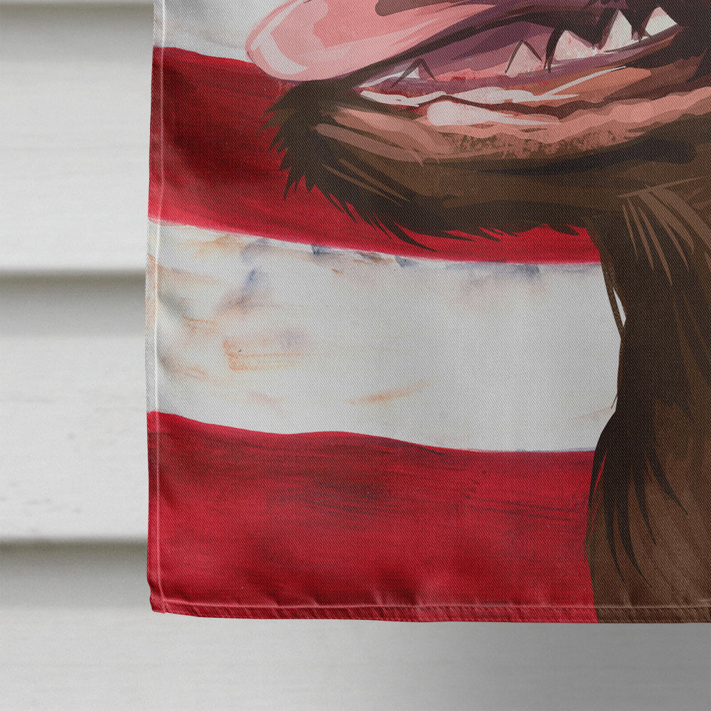 Chesapeake Bay Retriever American Flag Flag Canvas House Size CK6486CHF
