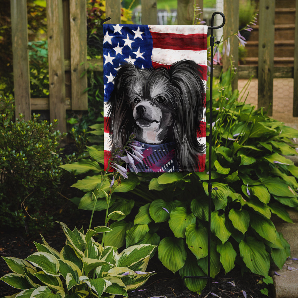 Chinese Crested Dog American Flag Flag Garden Size CK6487GF