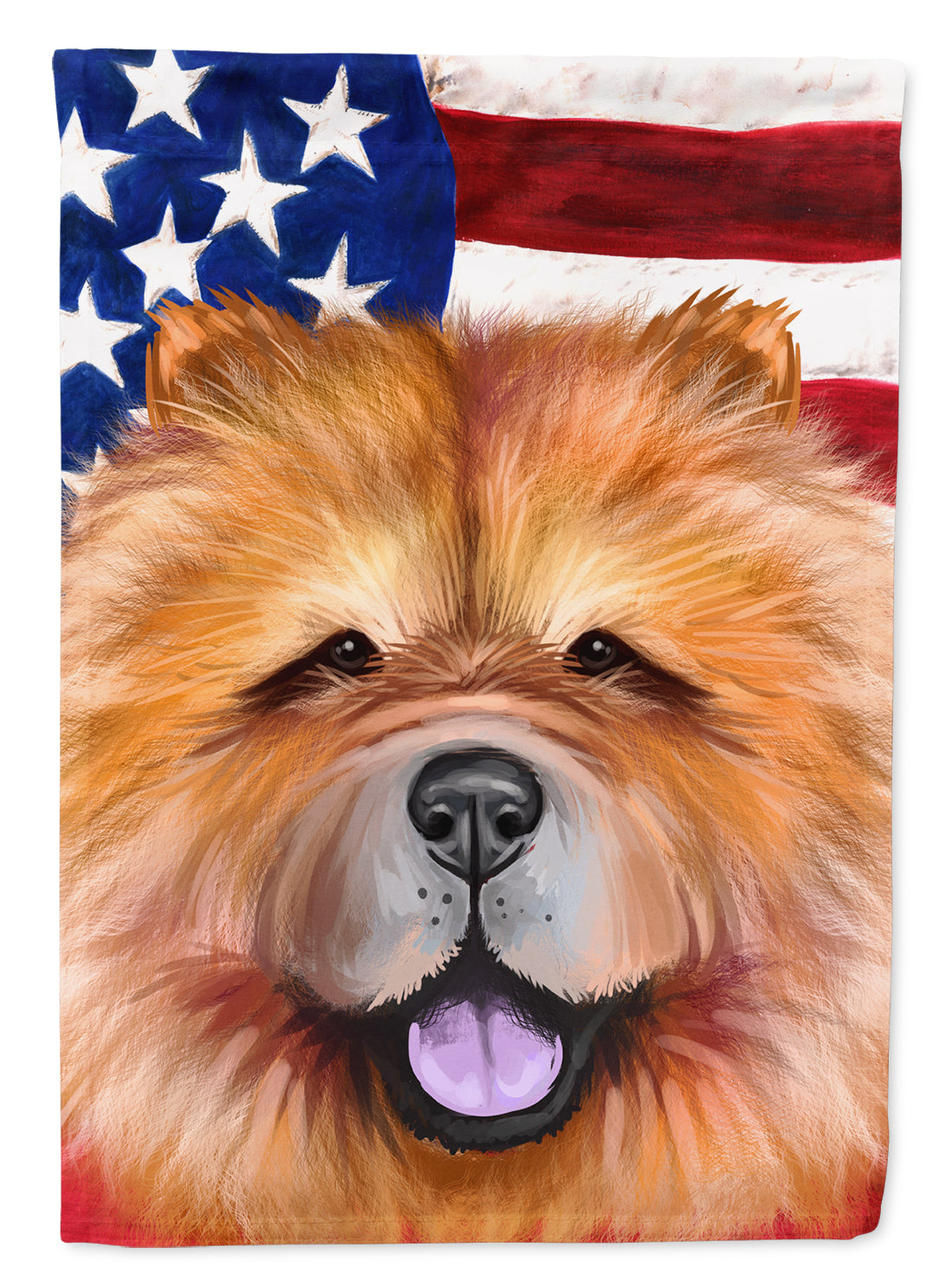 Chow Chow Dog American Flag Flag Canvas House Size CK6490CHF  the-store.com.