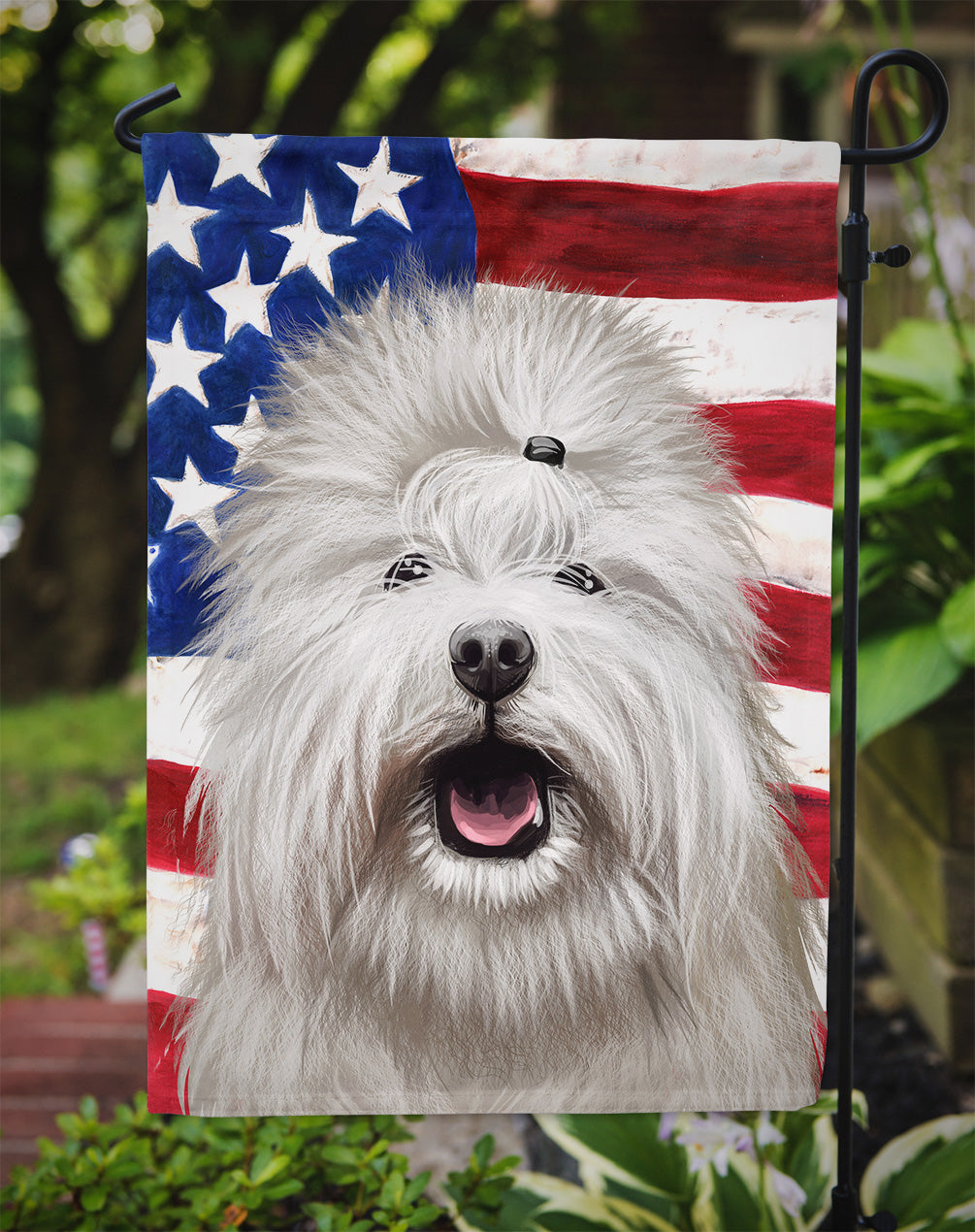 Coton de Tulear Dog American Flag Flag Garden Size CK6495GF