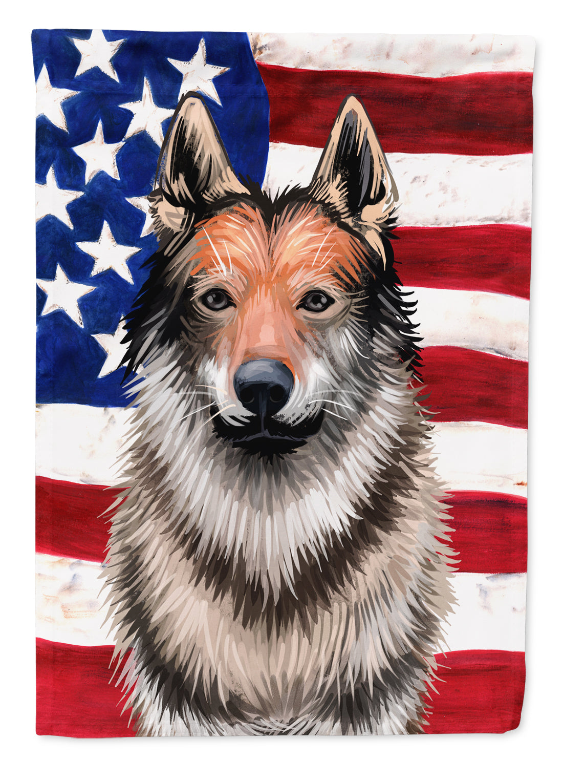 Czechoslovakian Wolfdog American Flag Flag Canvas House Size CK6499CHF  the-store.com.