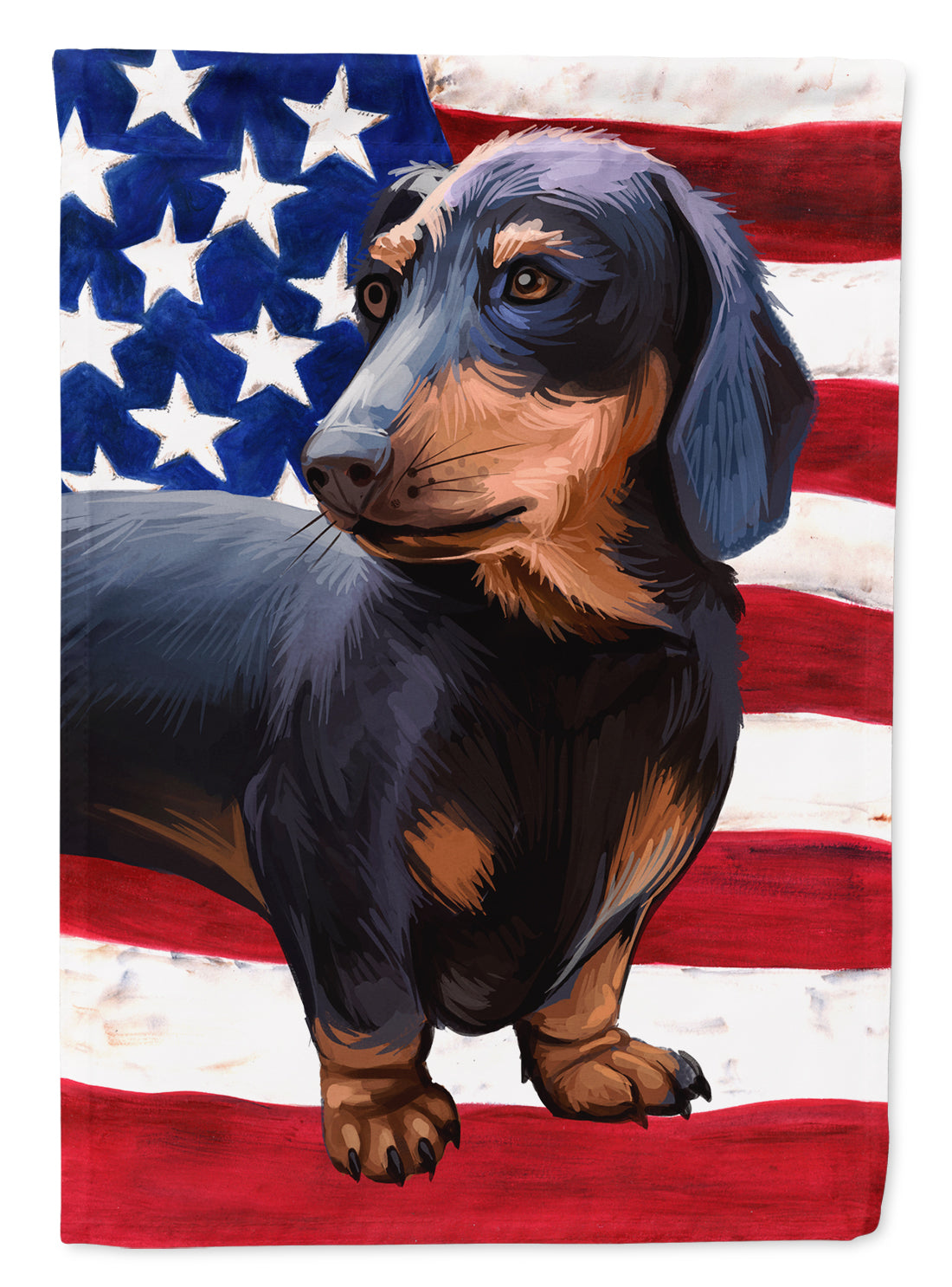 Dachshund Dog American Flag Flag Canvas House Size CK6500CHF  the-store.com.