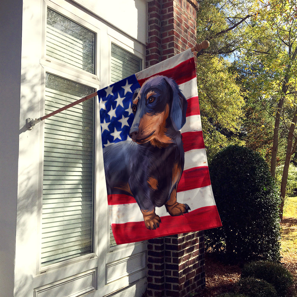 Dachshund Dog American Flag Flag Canvas House Size CK6500CHF