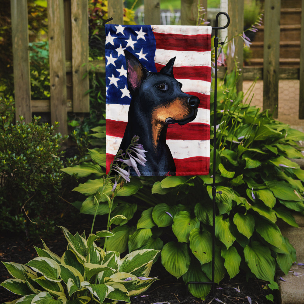 Doberman Pinscher Dog American Flag Flag Garden Size CK6504GF  the-store.com.