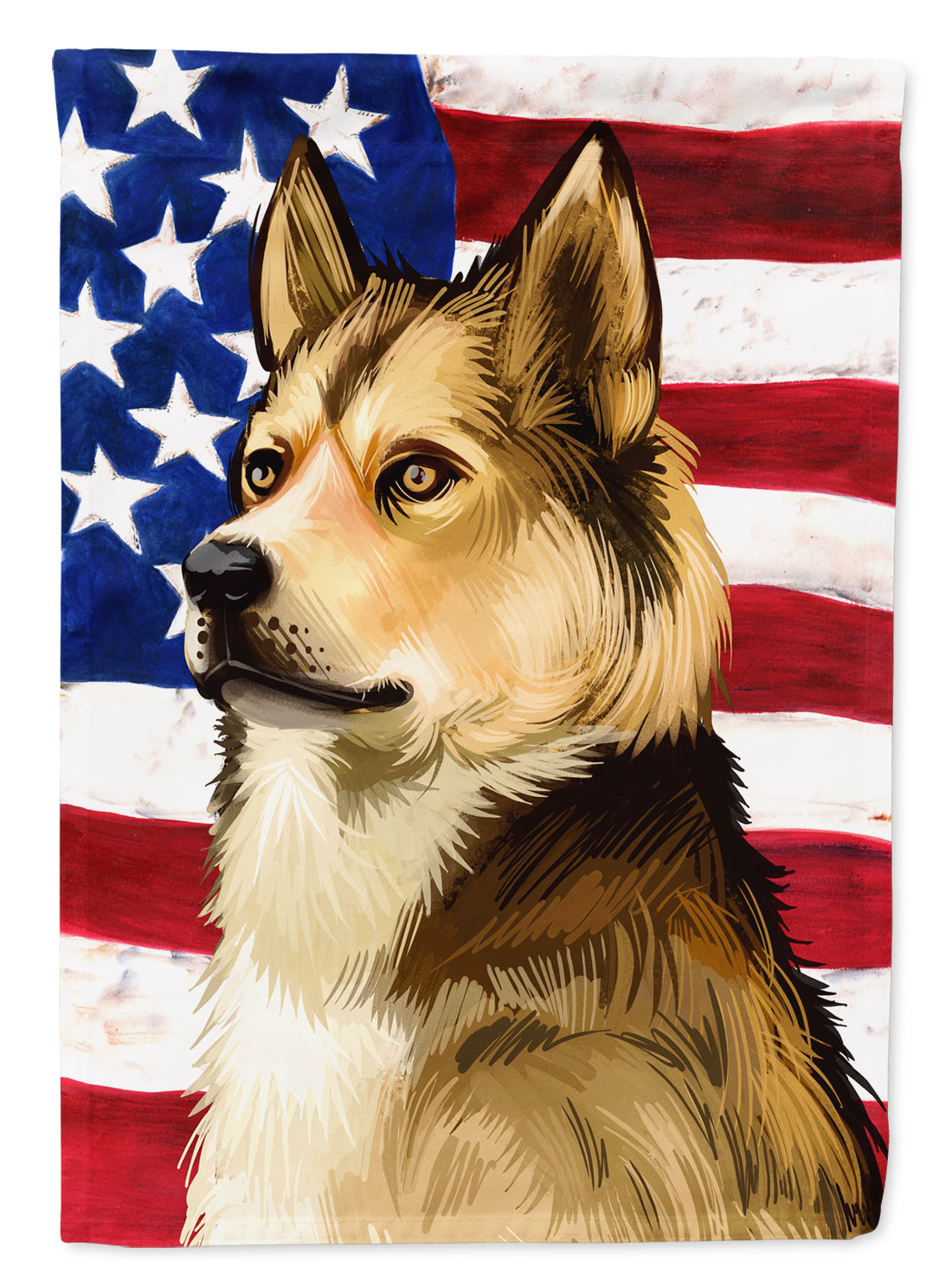 East Siberian Laika Dog American Flag Flag Canvas House Size CK6509CHF