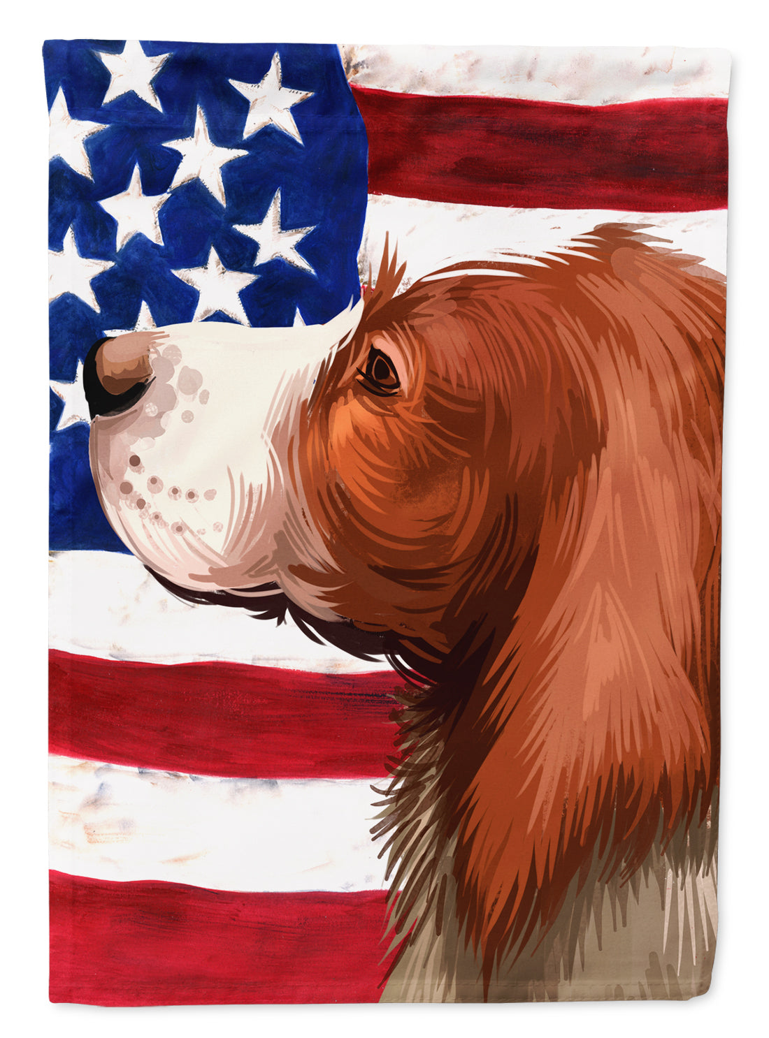 English Setter Dog American Flag Flag Canvas House Size CK6514CHF  the-store.com.