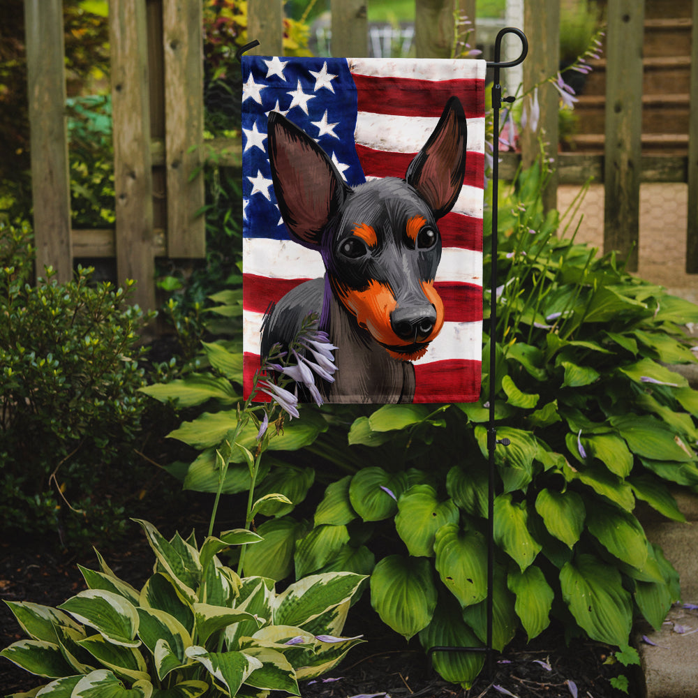 English Toy Terrier American Flag Flag Garden Size CK6515GF  the-store.com.