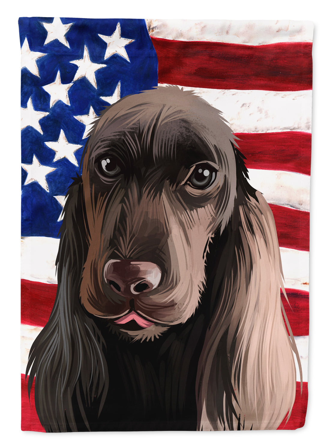 Field Spaniel Dog American Flag Flag Canvas House Size CK6521CHF  the-store.com.