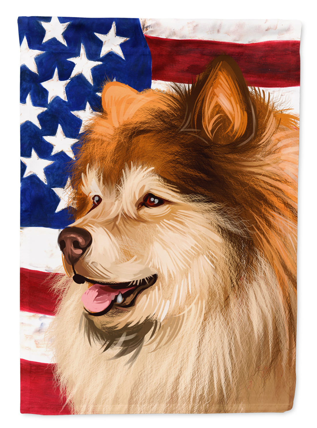 Finnish Lapphund Dog American Flag Flag Canvas House Size CK6524CHF