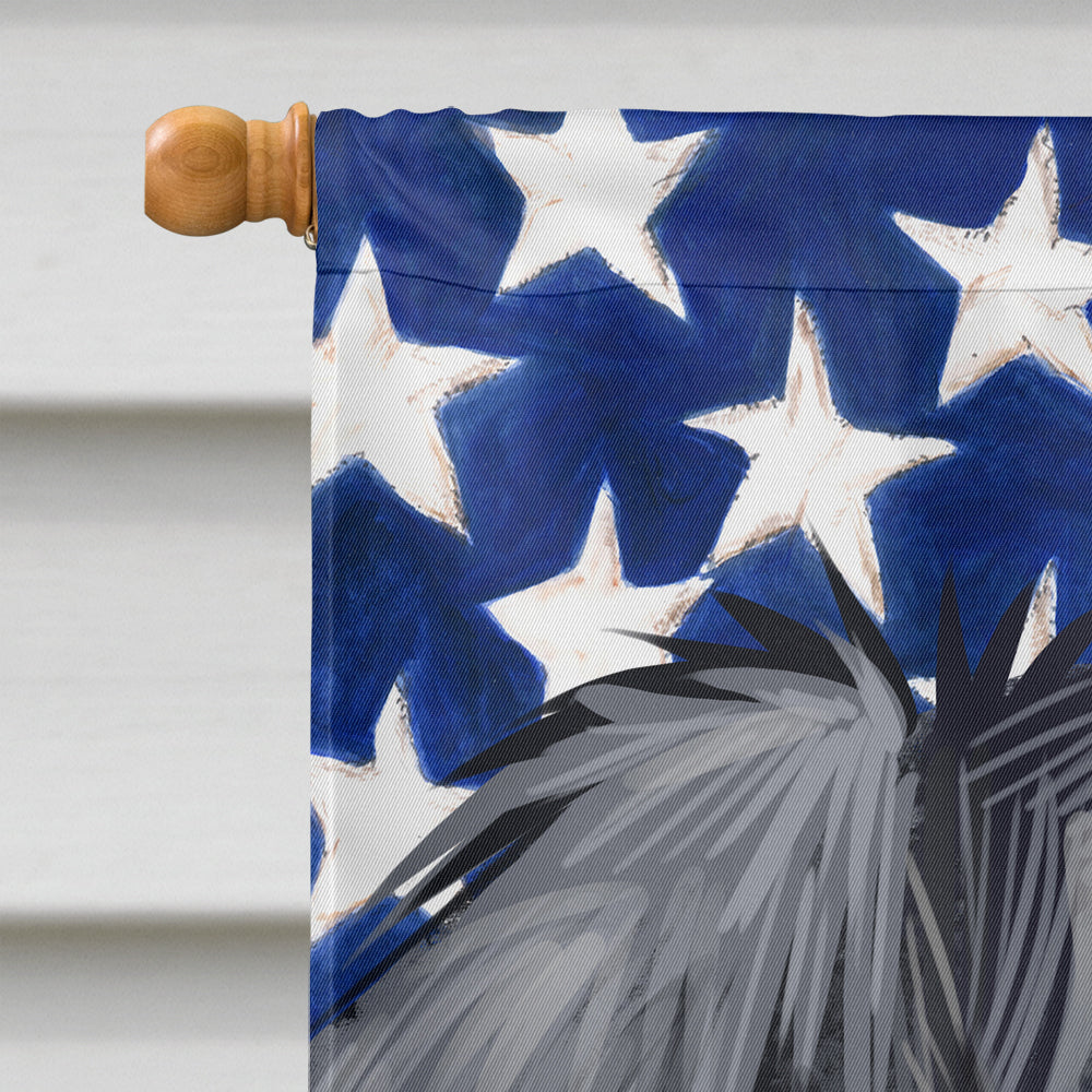 Flat-Coated Retriever American Flag Flag Canvas House Size CK6526CHF