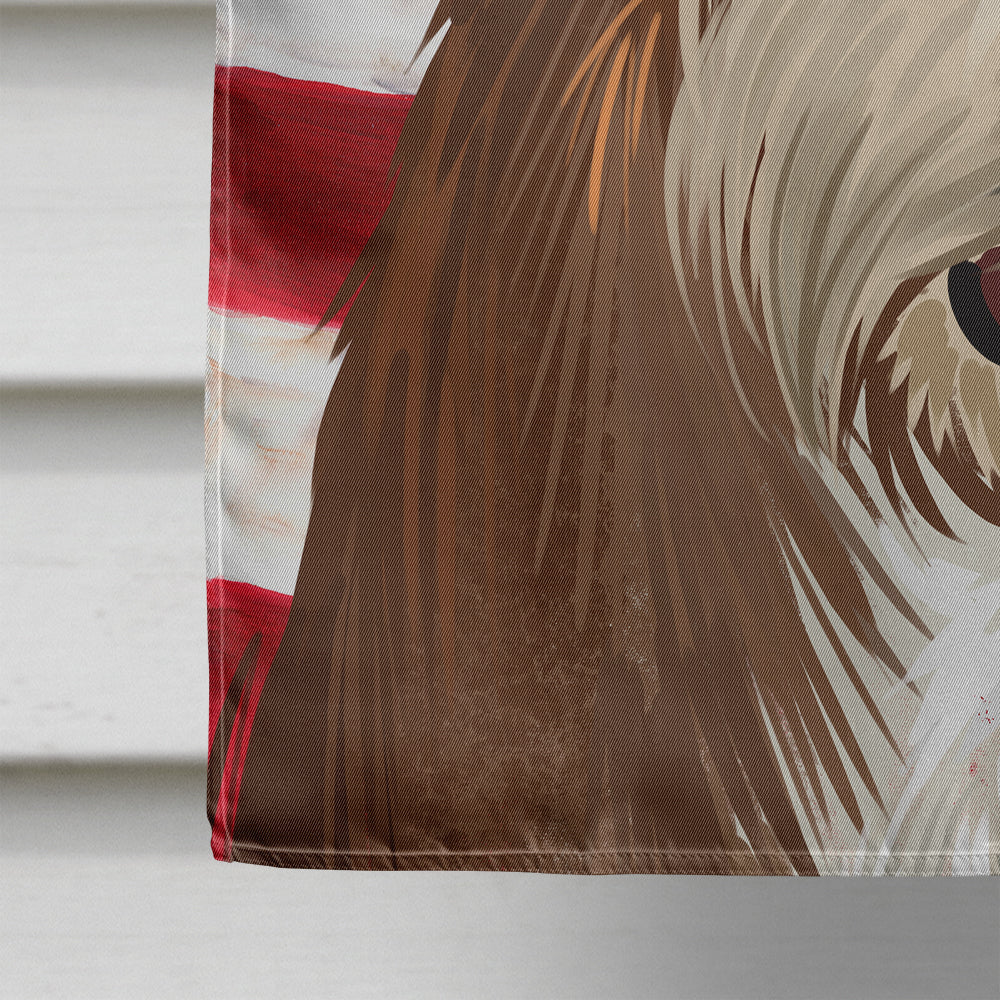 Fox Terrier Wire Dog American Flag Flag Canvas House Size CK6527CHF