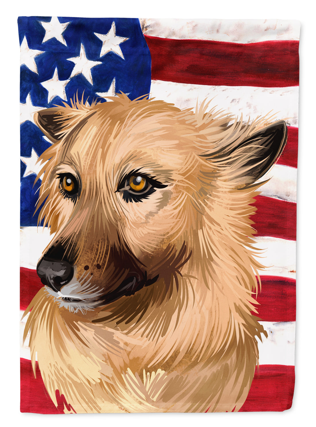 Garafian Shepherd Dog American Flag Flag Canvas House Size CK6531CHF  the-store.com.