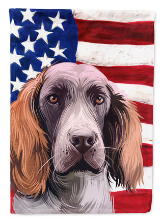Caroline's Treasures German Spaniel Dog American Flag Garden Flag - Outdoor Decorative Yard Flag CK6537GF