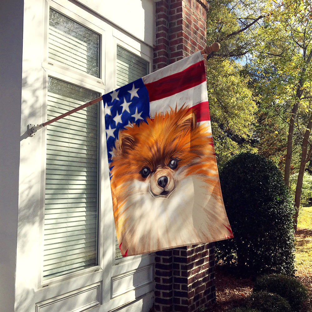 German Spitz Dog American Flag Flag Canvas House Size CK6538CHF