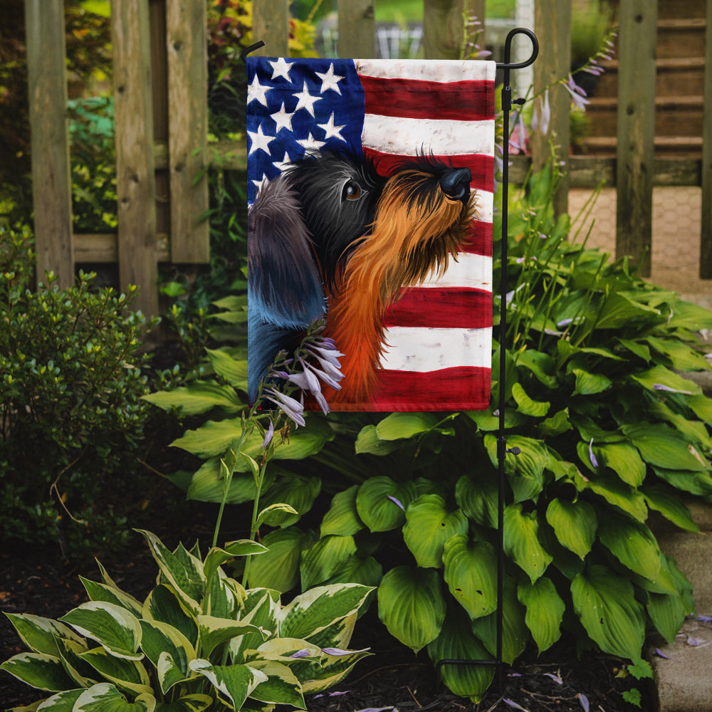 German Wirehaired Pointer American Flag Flag Garden Size CK6539GF  the-store.com.
