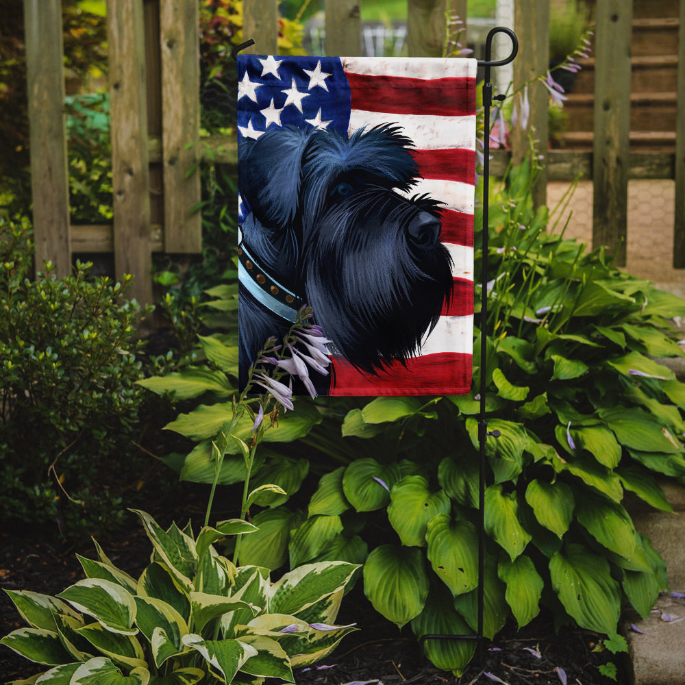 Caroline's Treasures Giant Schnauzer Dog American Flag Garden Flag - Outdoor Decorative Yard Flag CK6540GF