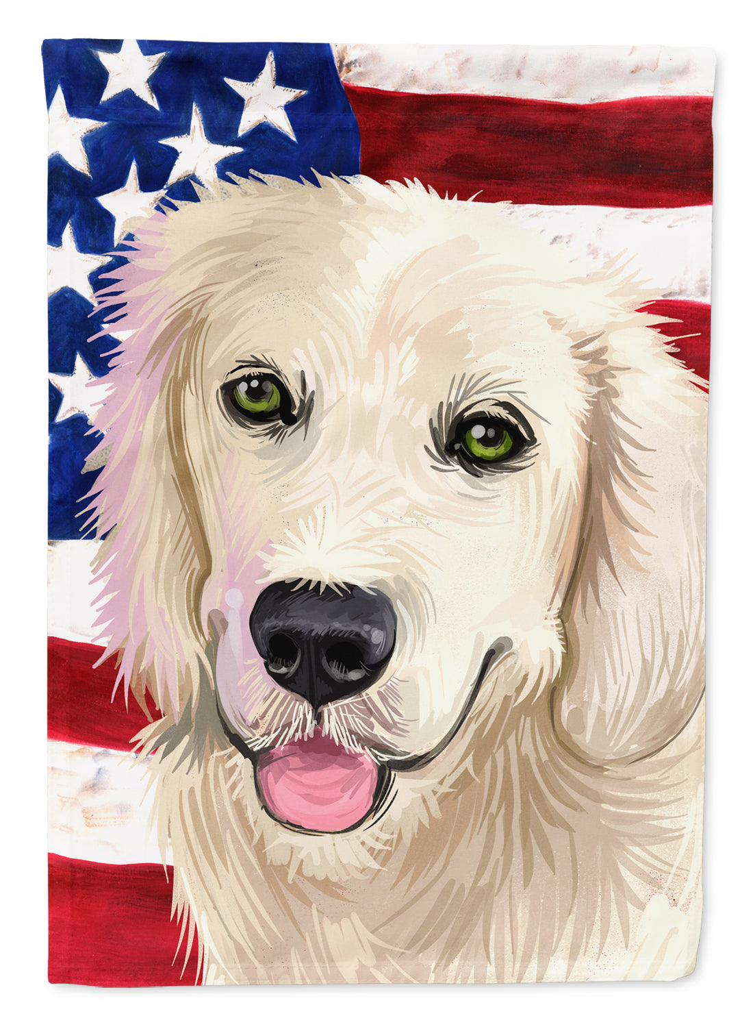 Golden Retriever Dog American Flag Flag Canvas House Size CK6542CHF  the-store.com.