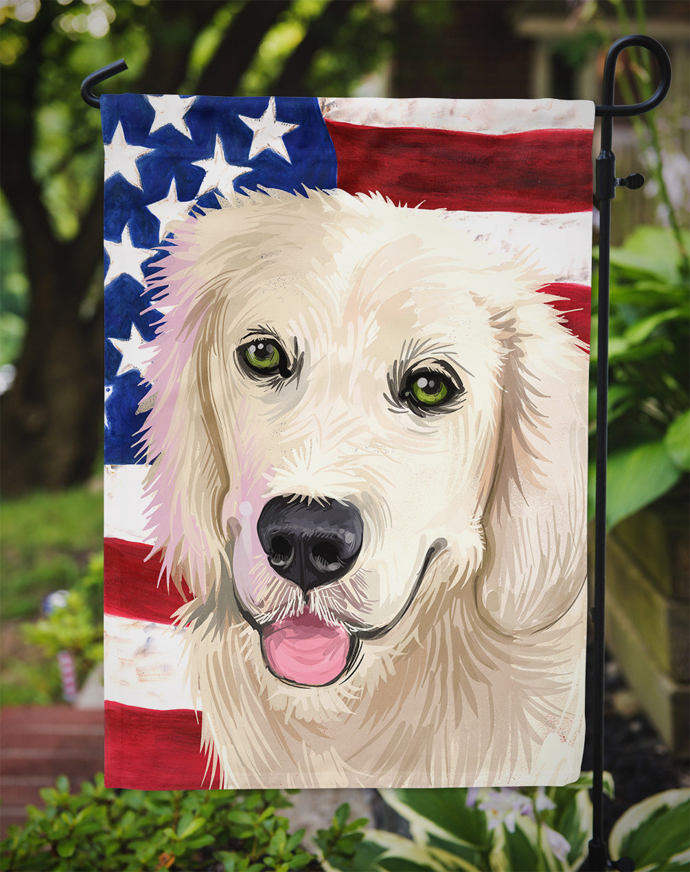 Golden Retriever Dog American Flag Flag Garden Size CK6542GF
