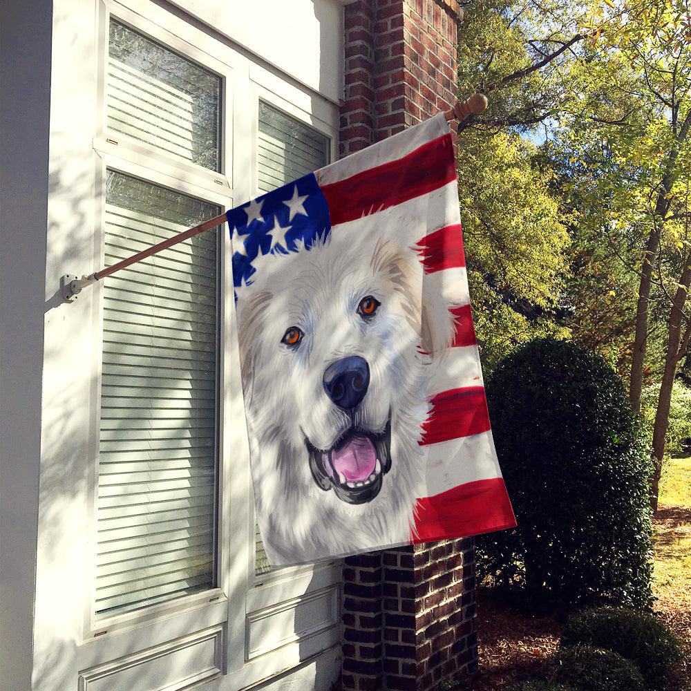 Great Pyrenees Dog American Flag Flag Canvas House Size CK6547CHF  the-store.com.