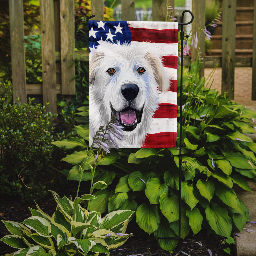 Great Pyrenees Dog American Flag Flag Garden Size CK6547GF  the-store.com.