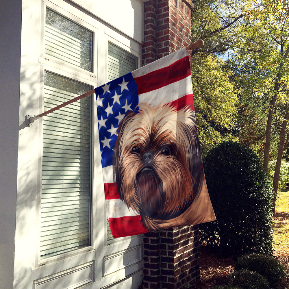 Griffon Bruxellois Dog American Flag Flag Canvas House Size CK6552CHF