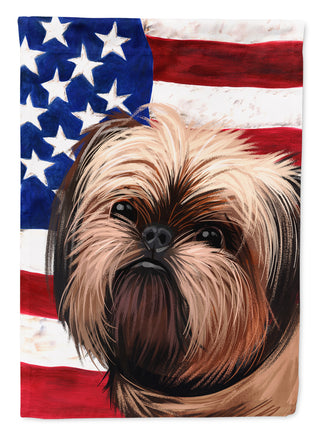 Caroline's Treasures Griffon Bruxellois Dog American Flag Garden Flag - Outdoor Decorative Yard Flag CK6552GF