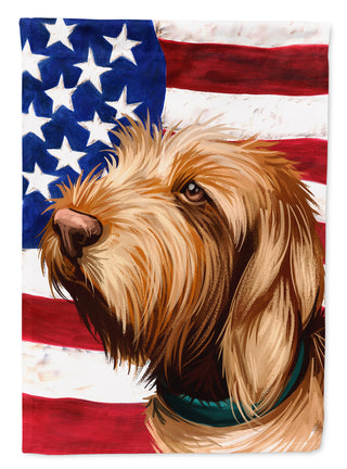 Caroline's Treasures Griffon Fauve de Bretagne American Flag Garden Flag - Outdoor Decorative Yard Flag CK6553GF