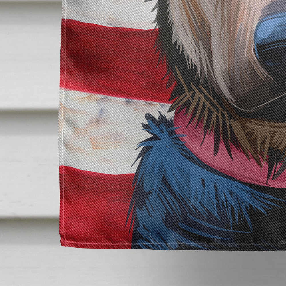 Huntaway Dog American Flag Flag Canvas House Size CK6562CHF