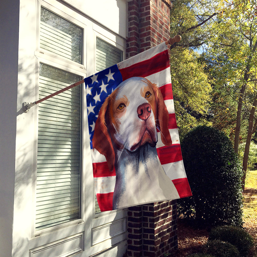 Hunting Dog American Flag Flag Canvas House Size CK6563CHF  the-store.com.