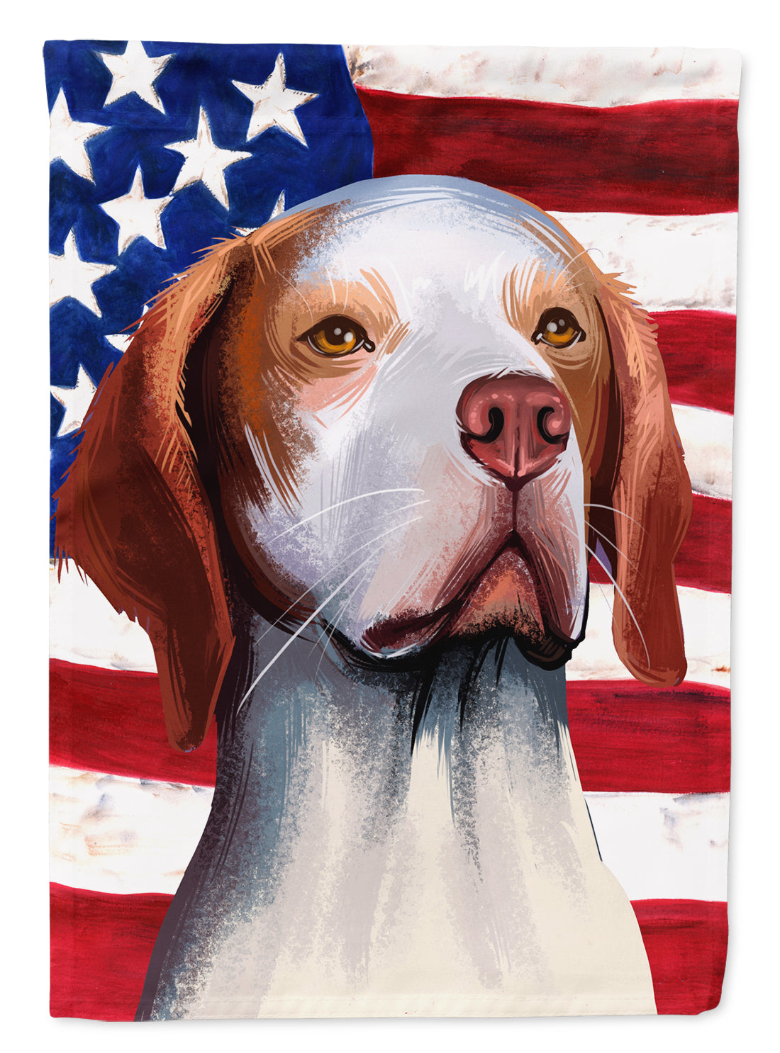 Hunting Dog American Flag Flag Canvas House Size CK6563CHF  the-store.com.