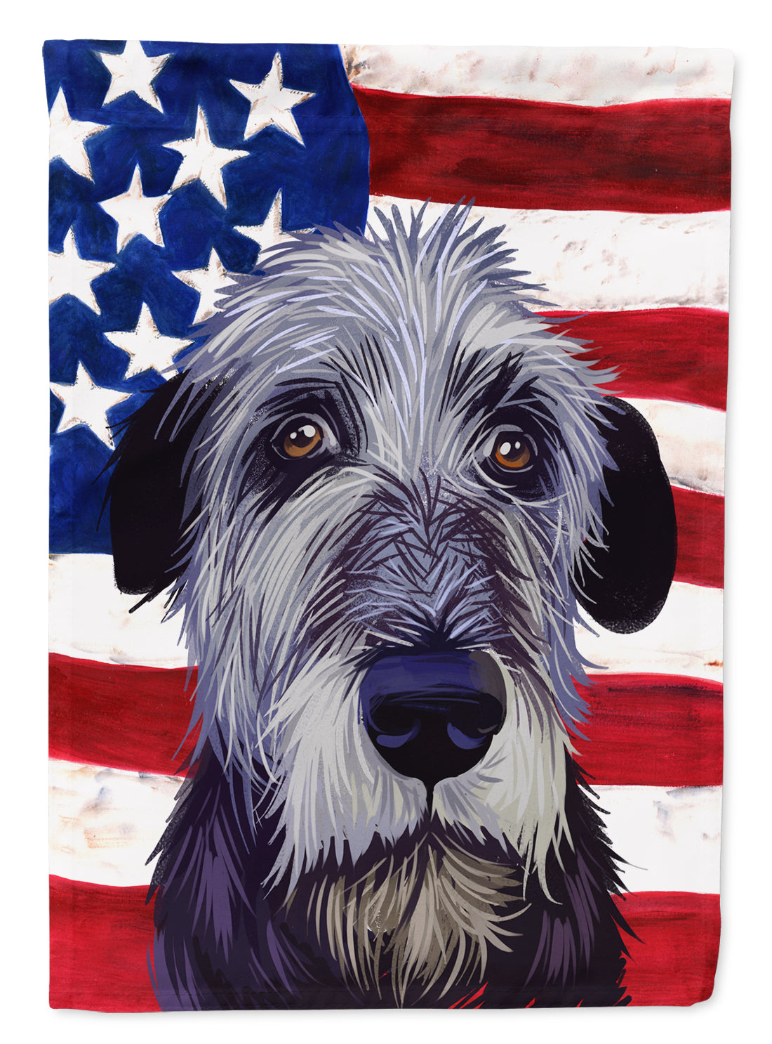 Irish Wolfhound American Flag Flag Garden Size CK6573GF