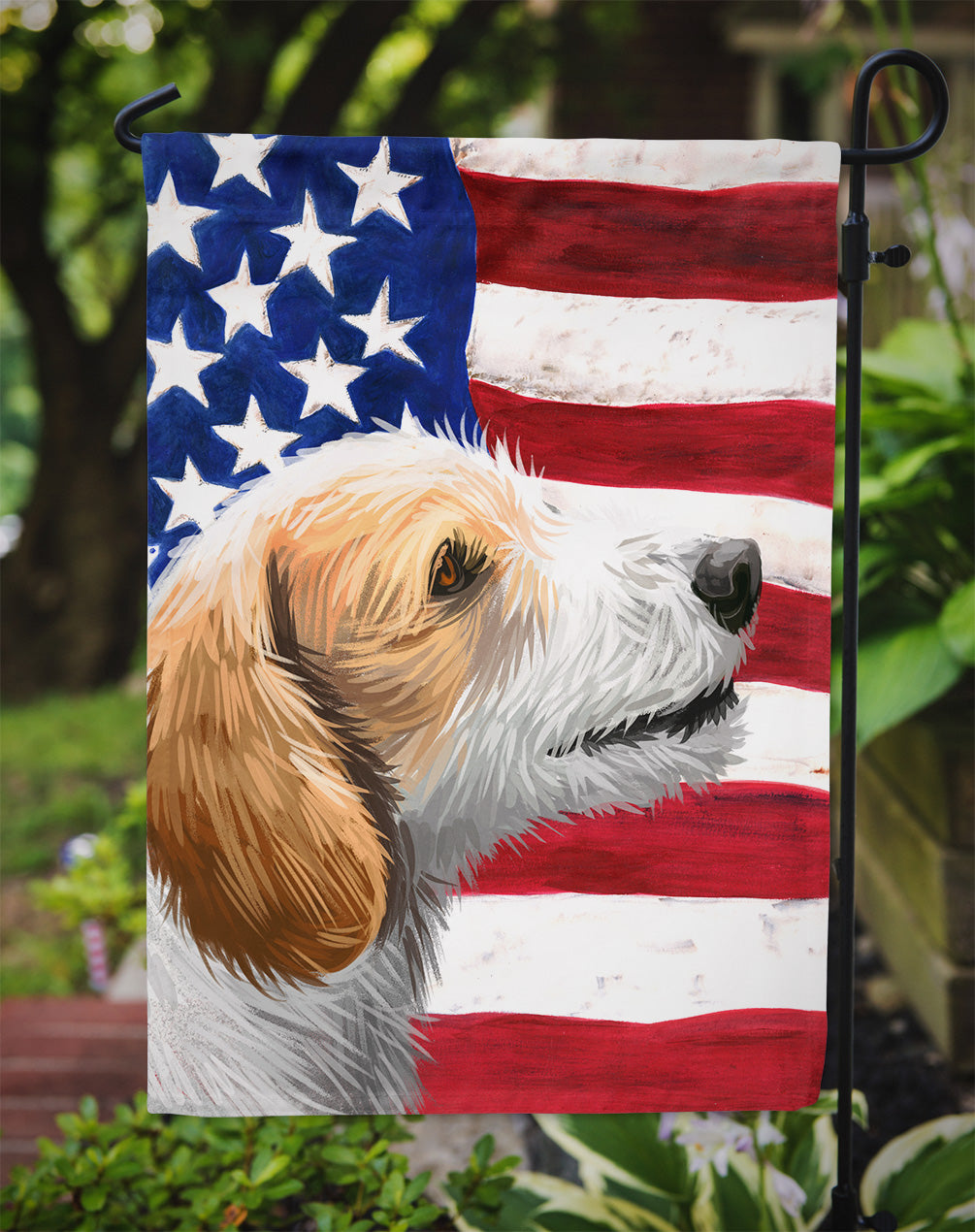 Istrian Coarse-haired Hound American Flag Flag Garden Size CK6574GF  the-store.com.