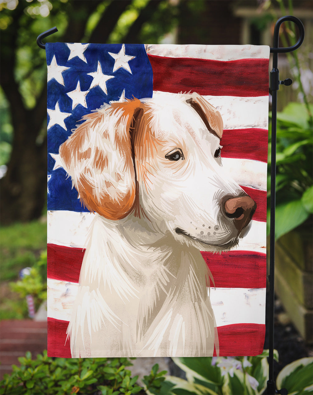 Istrian Shorthaired Hound American Flag Flag Garden Size CK6575GF  the-store.com.
