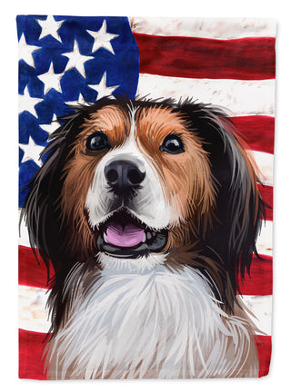 Caroline's Treasures Kooikerhondje American Flag Garden Flag - Outdoor Decorative Yard Flag CK6595GF