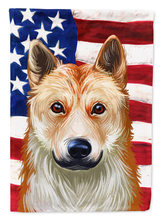 Caroline's Treasures Korean Jindo American Flag Garden Flag - Outdoor Decorative Yard Flag CK6596GF