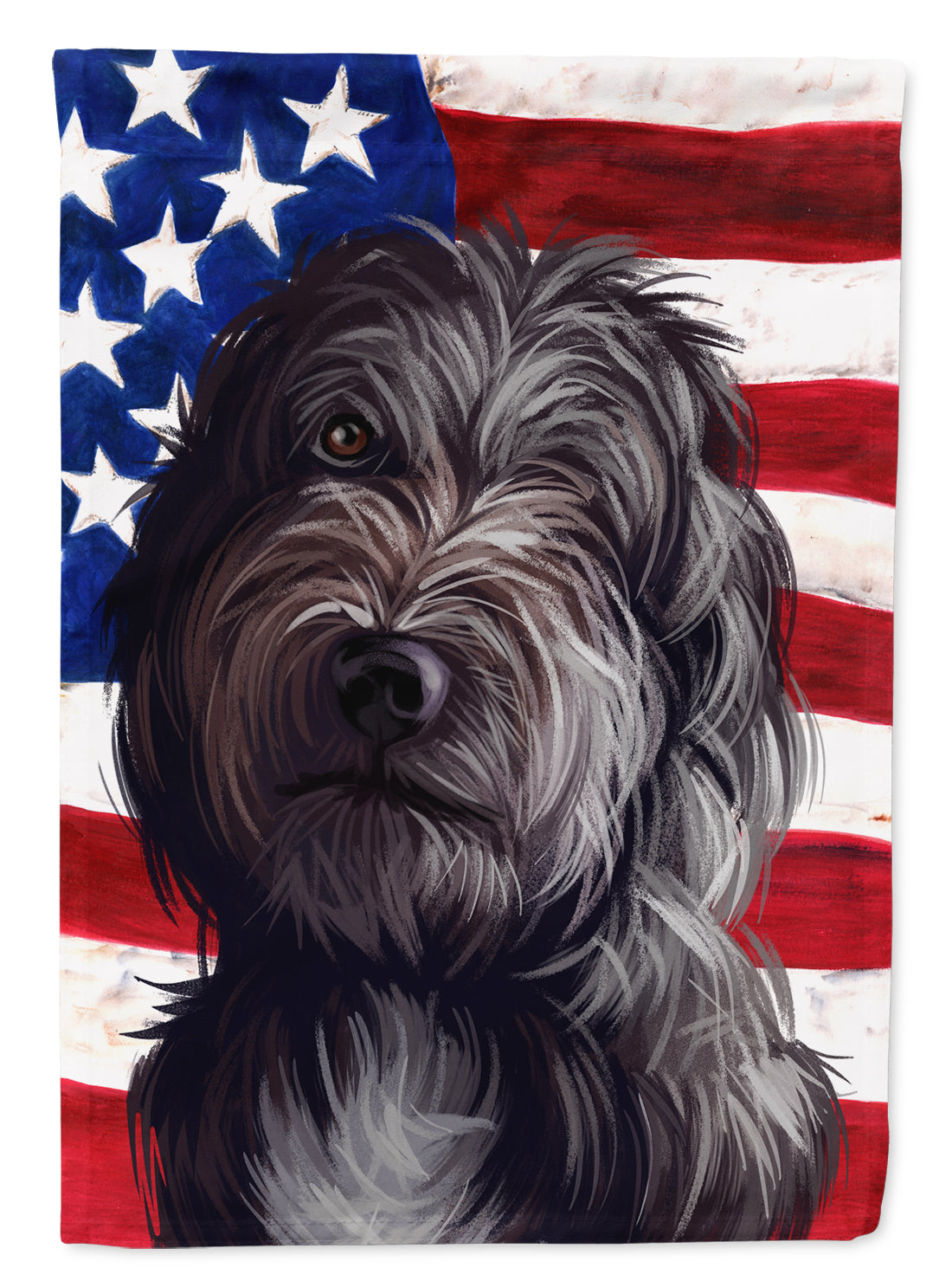 Lagotto Romagnolo American Flag Flag Canvas House Size CK6601CHF  the-store.com.