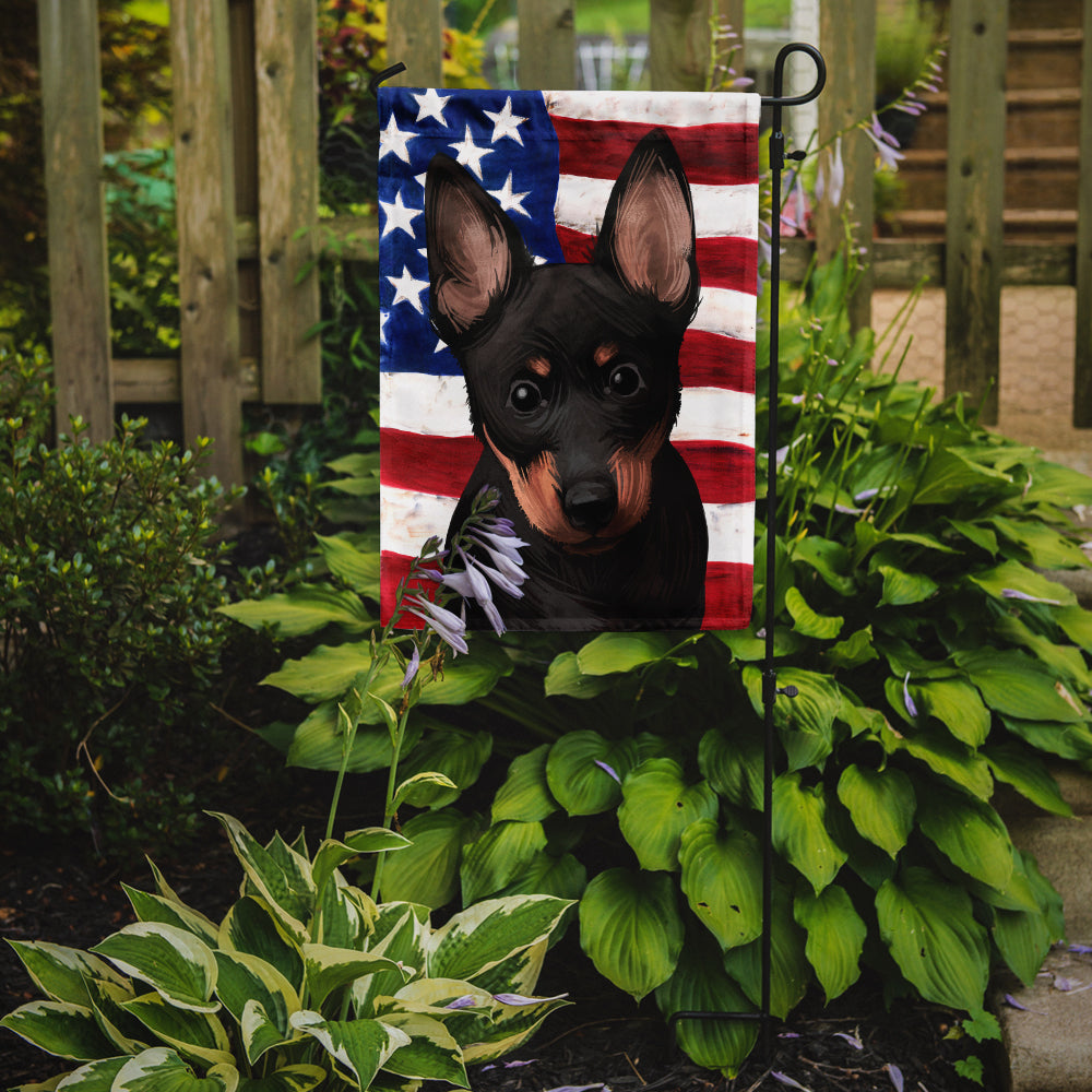 Caroline's Treasures Lancashire Heeler American Flag Garden Flag - Outdoor Decorative Yard Flag CK6603GF