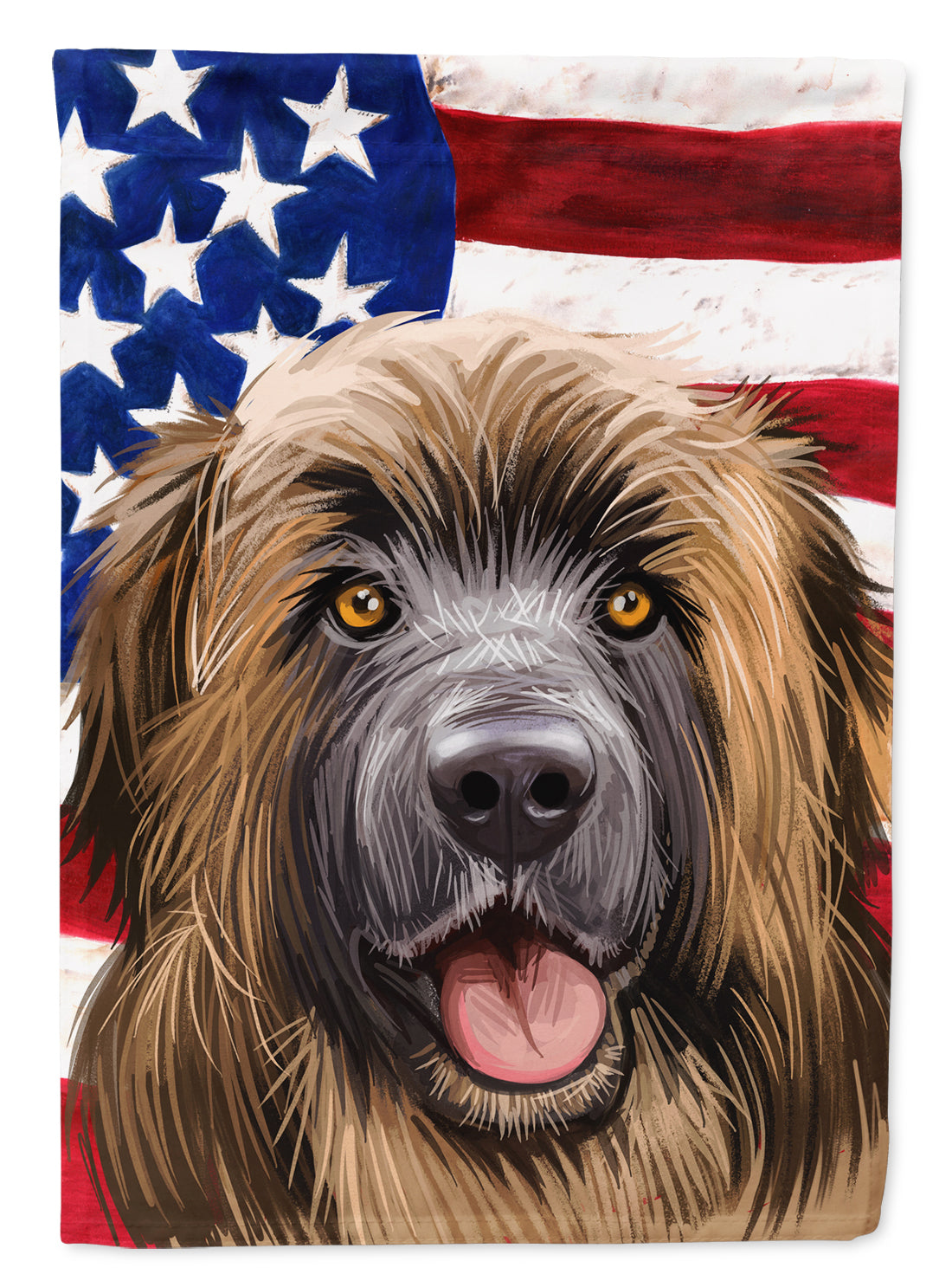 Leonberger American Flag Flag Canvas House Size CK6606CHF