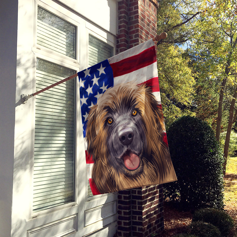 Leonberger American Flag Flag Canvas House Size CK6606CHF  the-store.com.