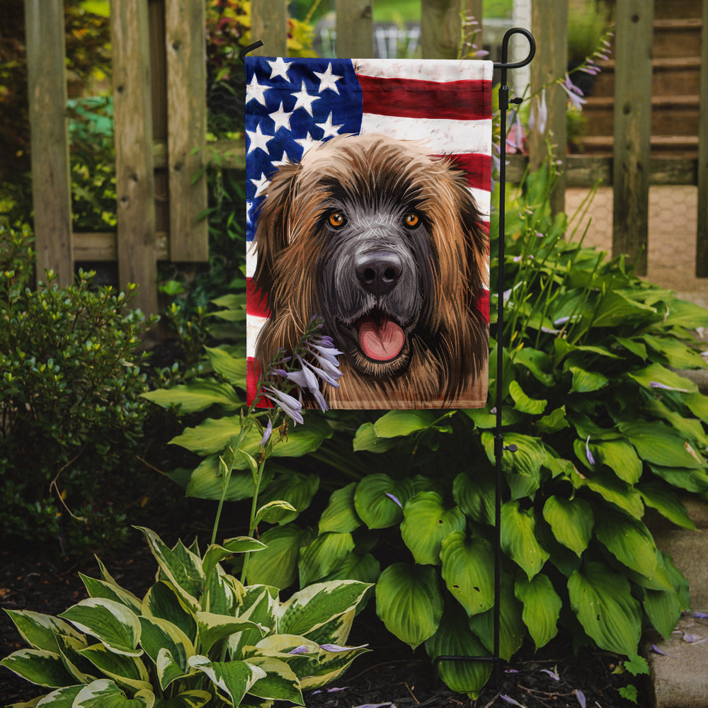 Caroline's Treasures Leonberger American Flag Garden Flag - Outdoor Decorative Yard Flag CK6606GF