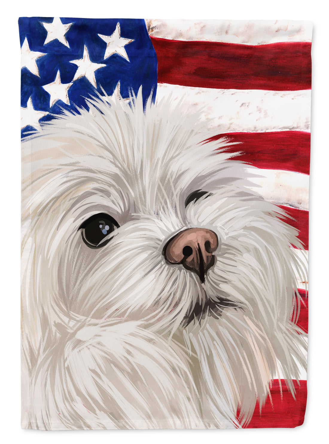 Maltese American Flag Flag Canvas House Size CK6612CHF  the-store.com.