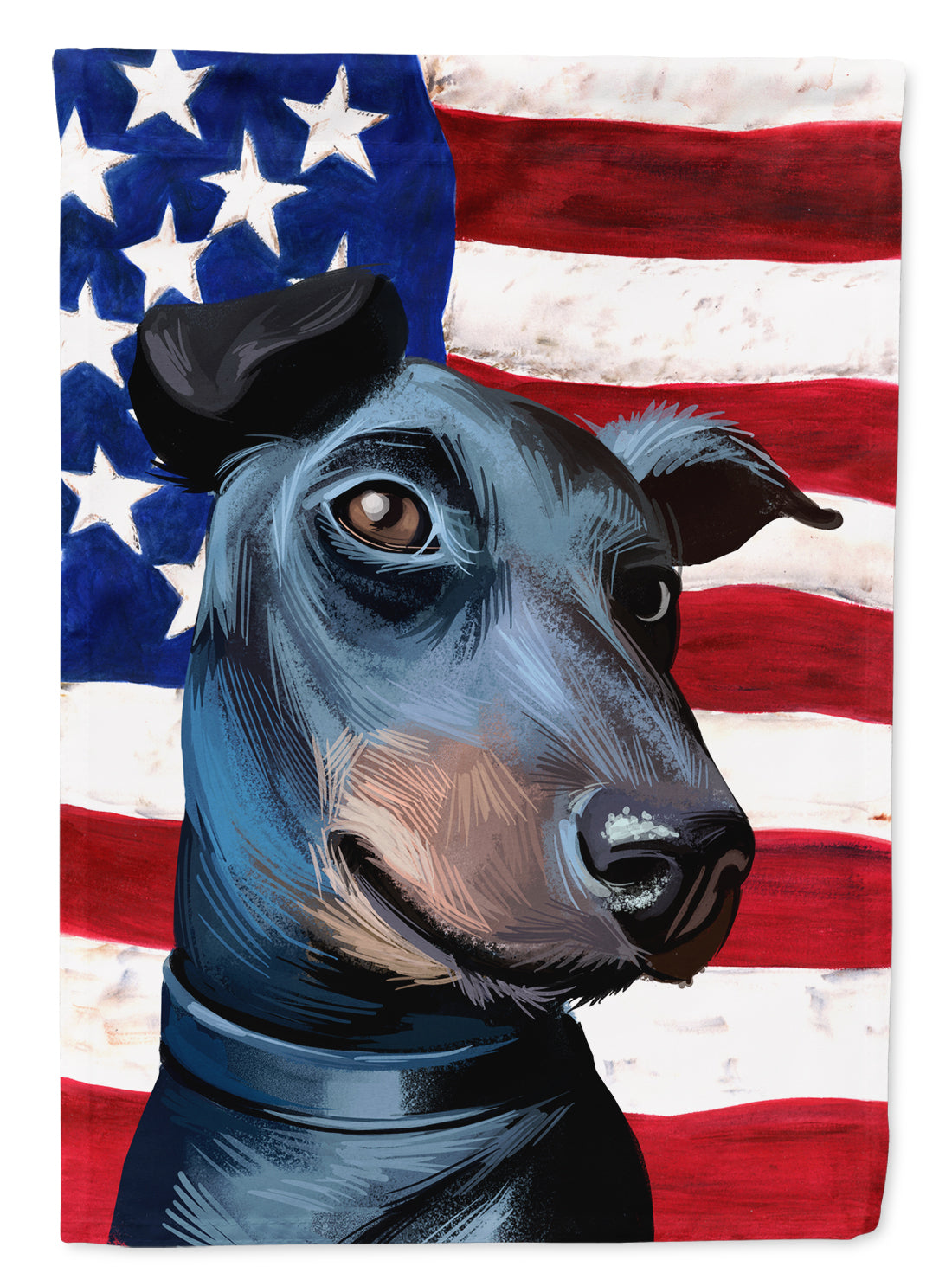 Manchester Terrier American Flag Flag Canvas House Size CK6613CHF