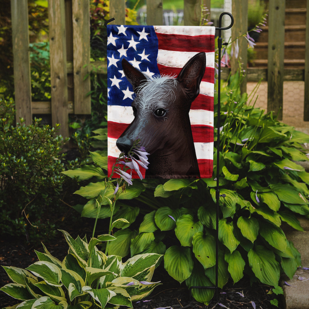 Mexican Hairless Dog American Flag Flag Garden Size CK6614GF  the-store.com.