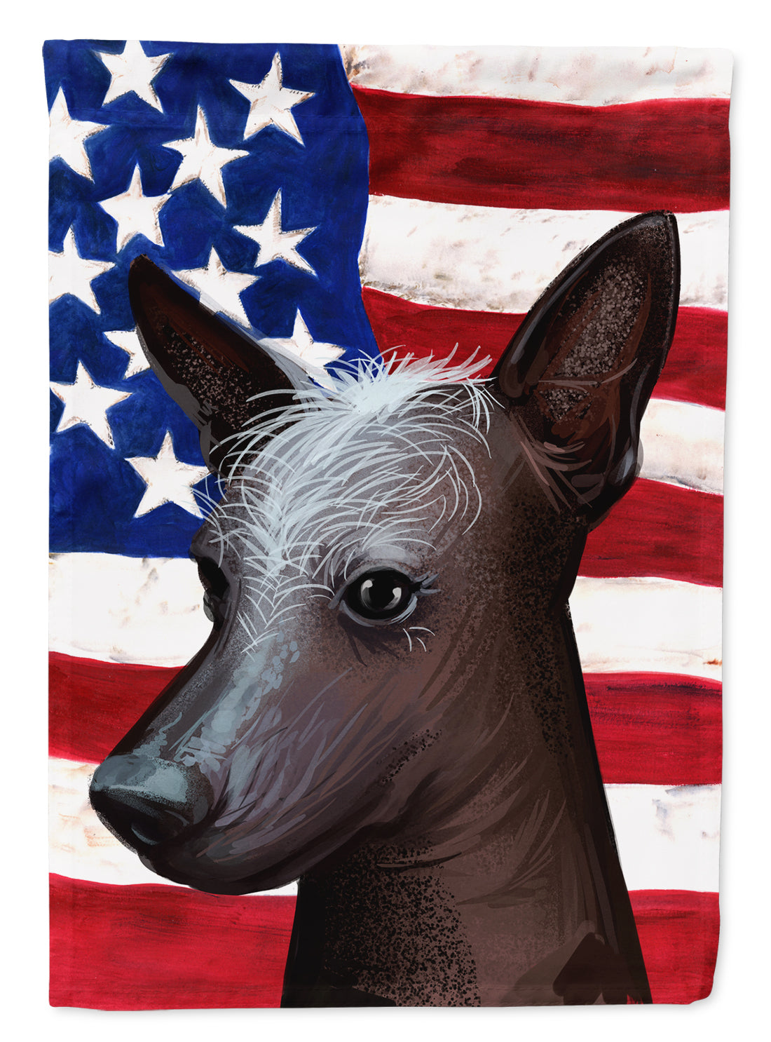 Mexican Hairless Dog American Flag Flag Garden Size CK6614GF  the-store.com.