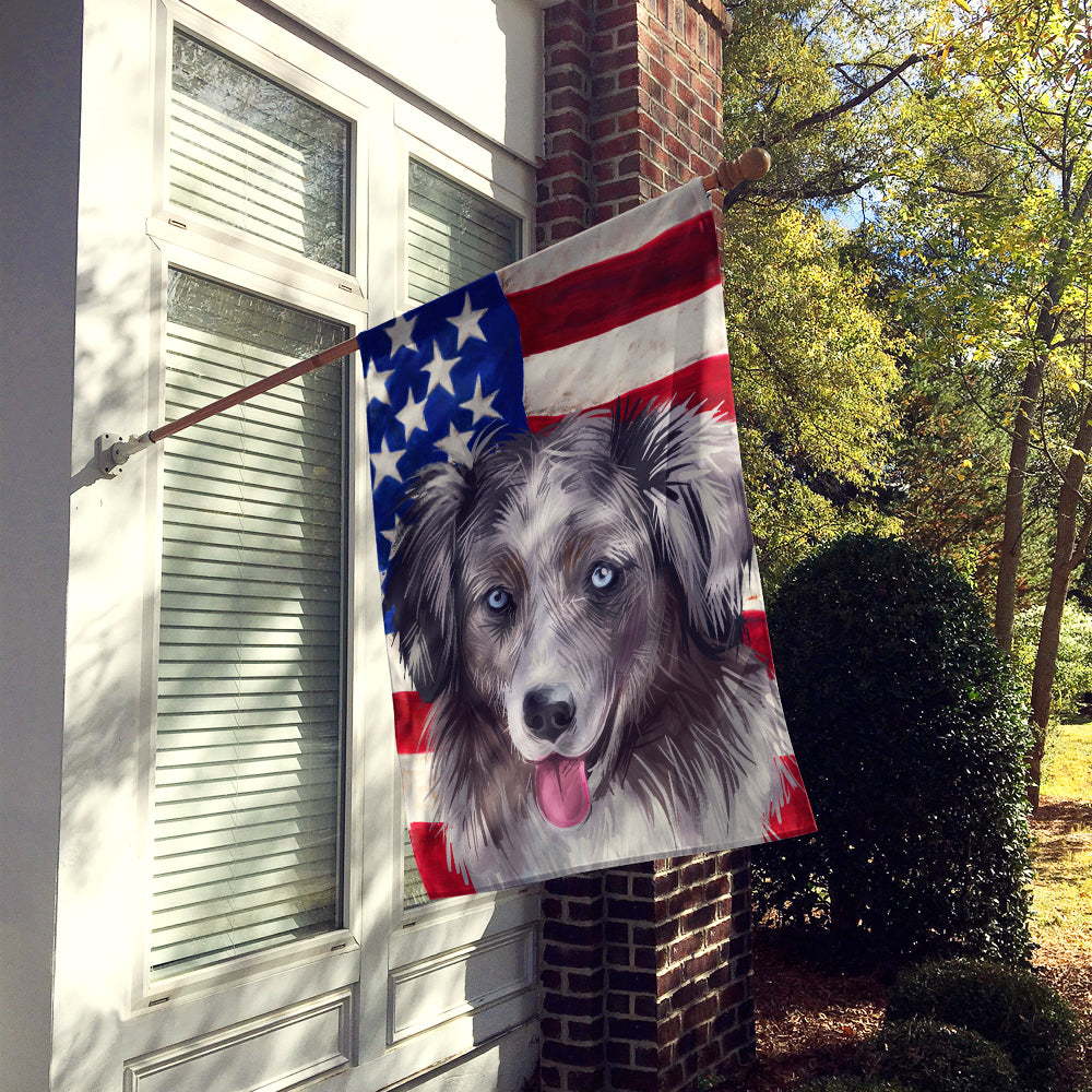 Miniature American Shepherd American Flag Flag Canvas House Size CK6615CHF  the-store.com.